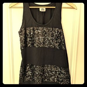 🖤 OldNavy black sequin swing tank EUC